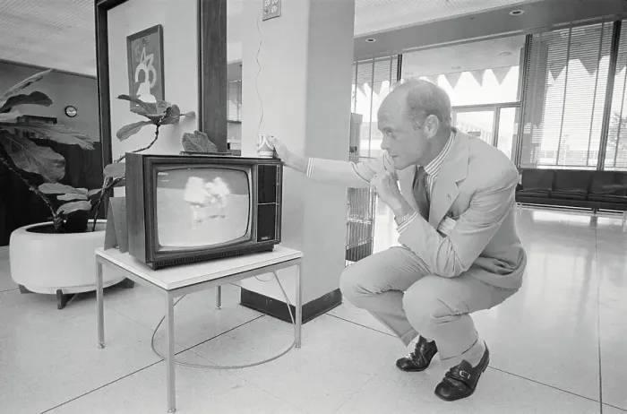 Framed Print : John Glenn Watching Astronauts on Television Framed Print : John Glenn Watching Astronauts on Television