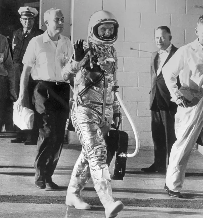 Framed Print : John Glenn Waving in Astronaut Suit Framed Print : John Glenn Waving in Astronaut Suit