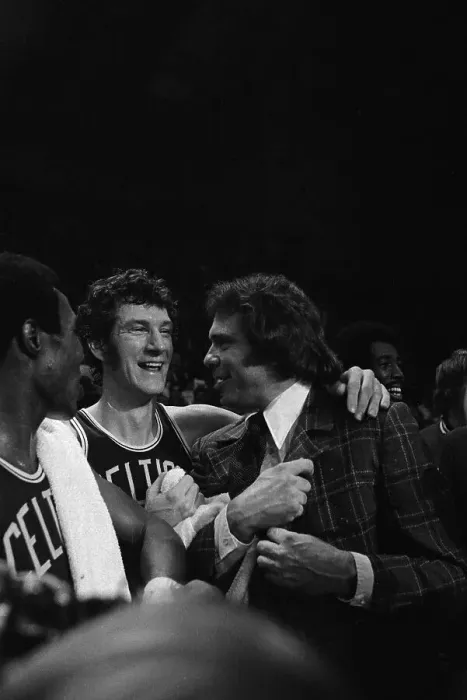 Framed Print : John Havlicek Hugging Tommy Heinson Framed Print : John Havlicek Hugging Tommy Heinson