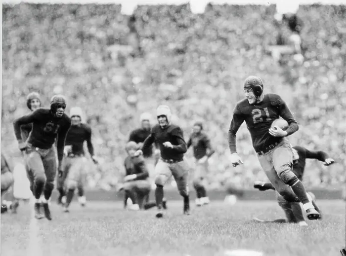 Framed Print : John Heston (Right) Running With Ball Framed Print : John Heston (Right) Running With Ball