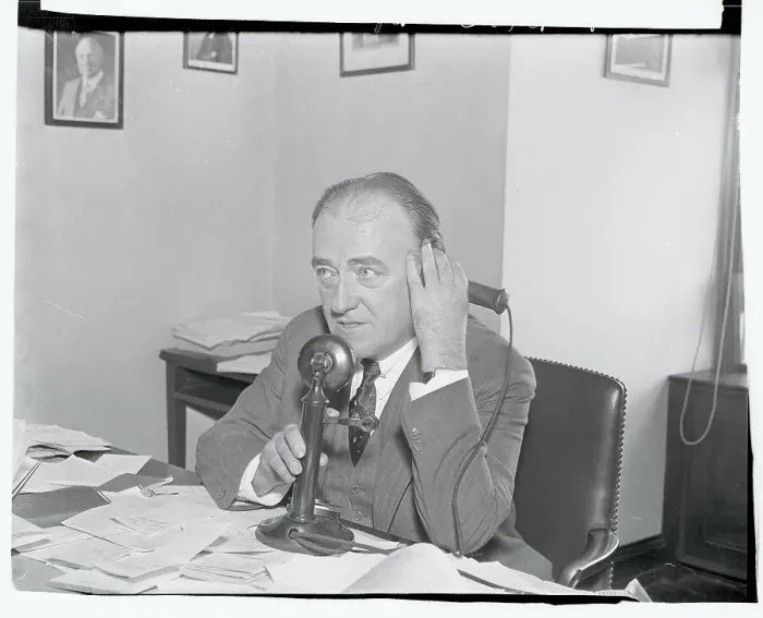 Framed Print : John J. O'Connor Talking on Telephone Framed Print : John J. O'Connor Talking on Telephone