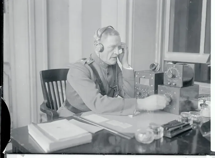 Framed Print : John J Pershing Listening to Radio Framed Print : John J Pershing Listening to Radio
