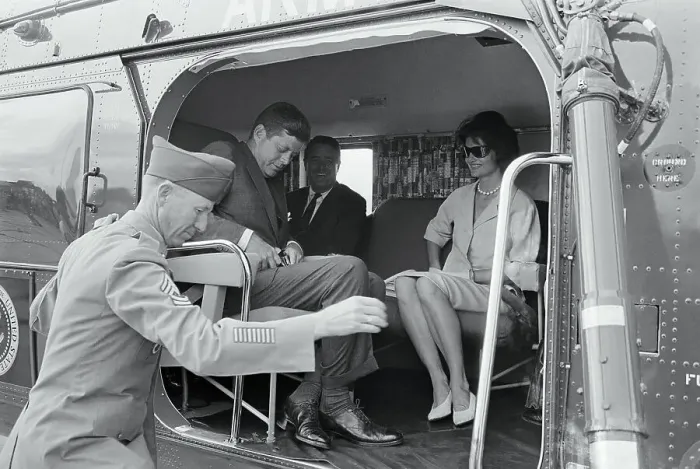 Framed Print : John and Jacqueline Kennedy Aboard Helicopter Framed Print : John and Jacqueline Kennedy Aboard Helicopter