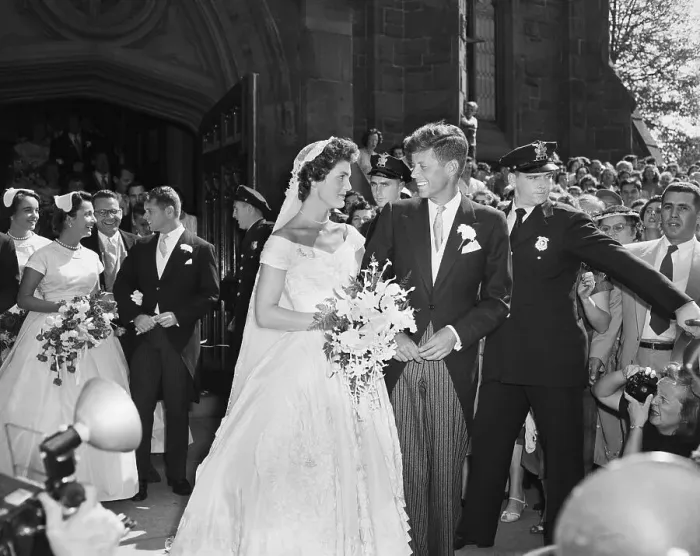 Framed Print : John and Jacqueline Kennedy After Wedding Ceremony Framed Print : John and Jacqueline Kennedy After Wedding Ceremony