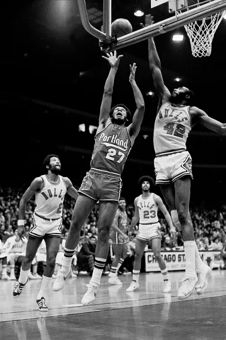Framed Print : John Johnson of the Portland Trailblazers in the 1975-1976 season at the Chicago Stadium in Chicago, Il Framed Print : John Johnson of the Portland Trailblazers in the 1975-1976 season at the Chicago Stadium in Chicago, Il