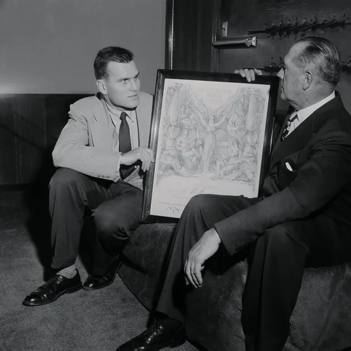 Framed Print : John Kelly Showing His Son His Olympic Award Framed Print : John Kelly Showing His Son His Olympic Award
