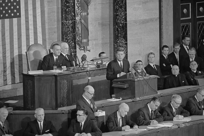 Framed Print : John Kennedy Addressing Congress Framed Print : John Kennedy Addressing Congress