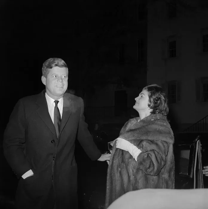 Framed Print : John Kennedy Arriving with Jacqueline Framed Print : John Kennedy Arriving with Jacqueline