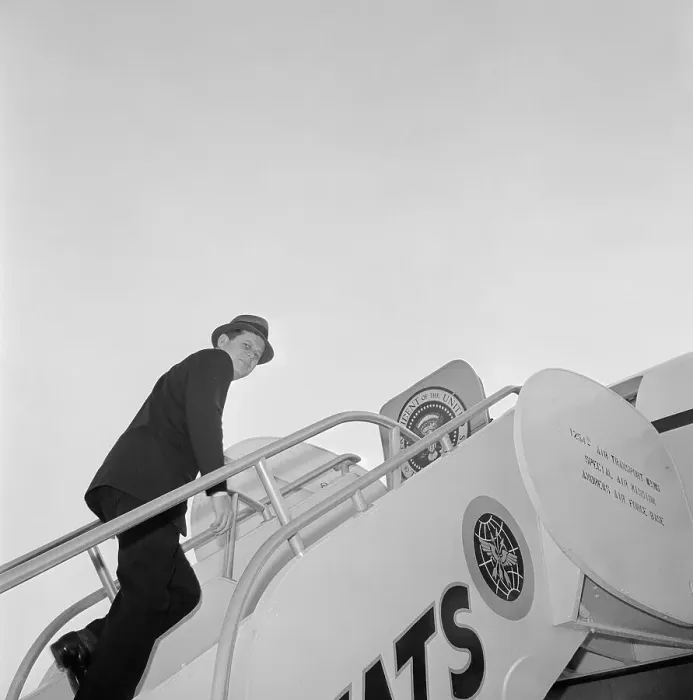 Framed Print : John Kennedy Boarding Plane Framed Print : John Kennedy Boarding Plane