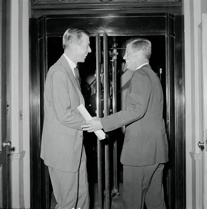 Framed Print : John Kennedy with Charles Spalding Framed Print : John Kennedy with Charles Spalding