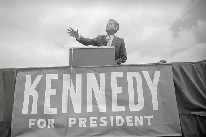 Framed Print : John Kennedy Delivering an Address Framed Print : John Kennedy Delivering an Address