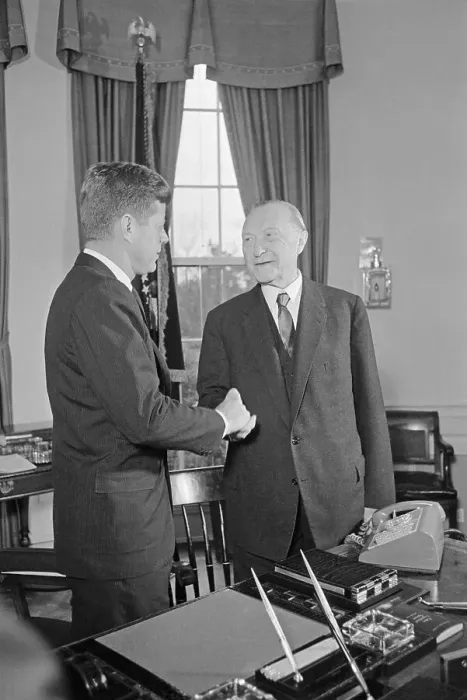 Framed Print : John Kennedy Greeting Chancellor Adenauer Framed Print : John Kennedy Greeting Chancellor Adenauer