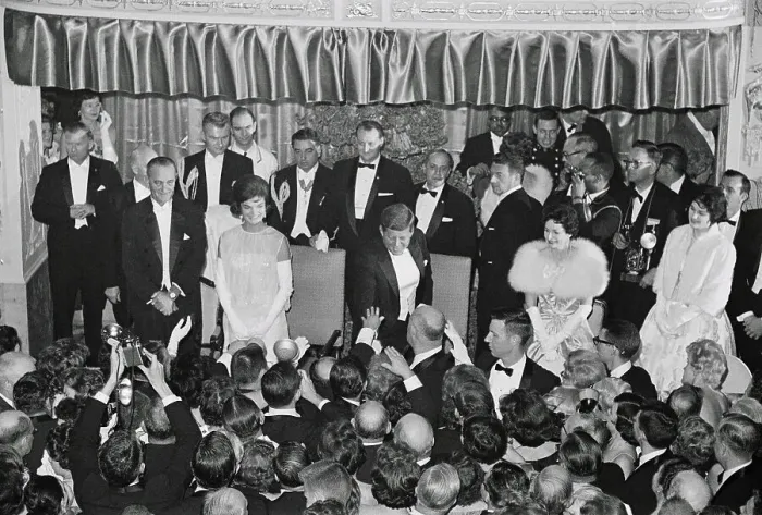 Framed Print : John Kennedy Greeting Guests Framed Print : John Kennedy Greeting Guests