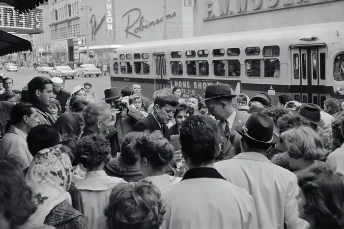 Framed Print : John Kennedy Greeting People