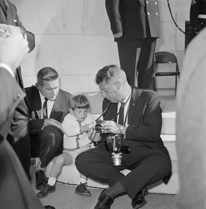 Framed Print : John Kennedy Jr. Talking with Photographer Framed Print : John Kennedy Jr. Talking with Photographer