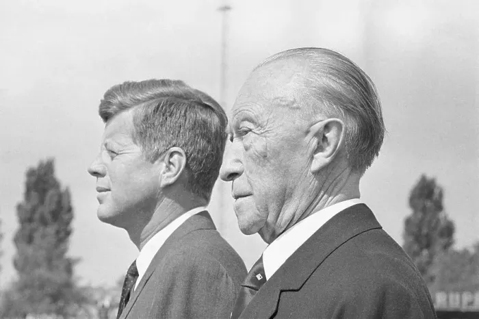 Framed Print : John Kennedy and Konrad Adenauer Framed Print : John Kennedy and Konrad Adenauer