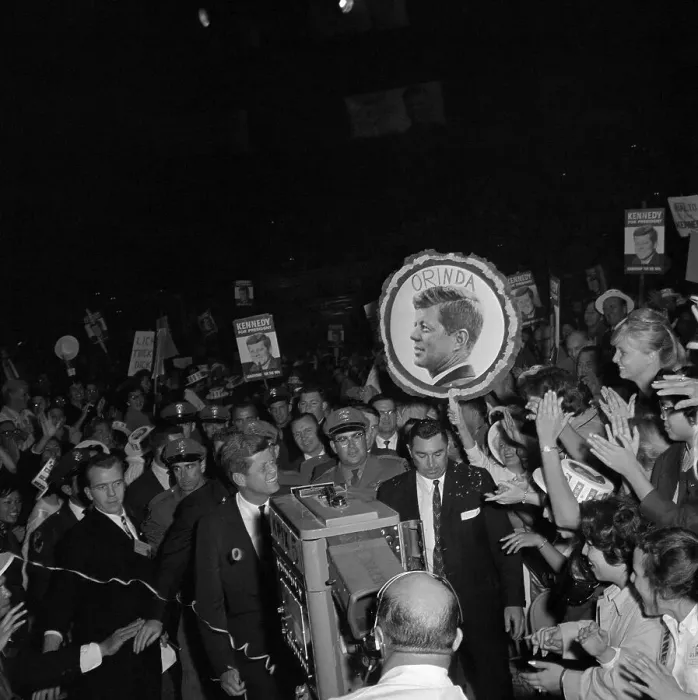 Framed Print : John Kennedy Participating in a Rally Framed Print : John Kennedy Participating in a Rally