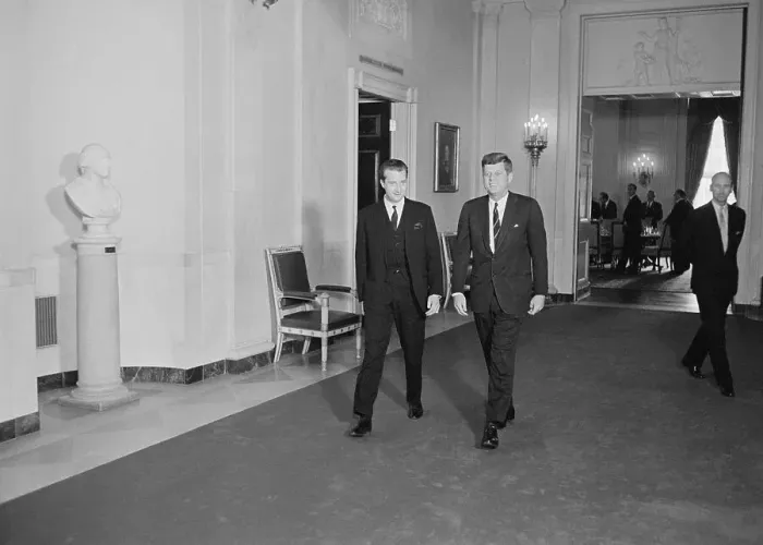 Framed Print : John Kennedy and Prince Albert of Belgium