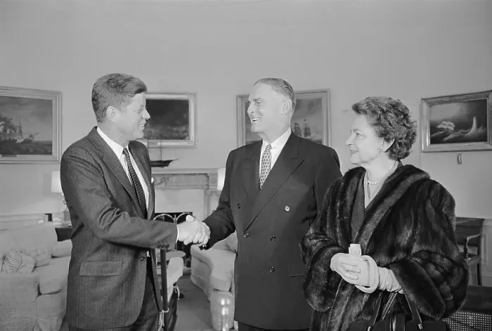 Framed Print : John Kennedy Saying Good Bye to Ambassador Framed Print : John Kennedy Saying Good Bye to Ambassador