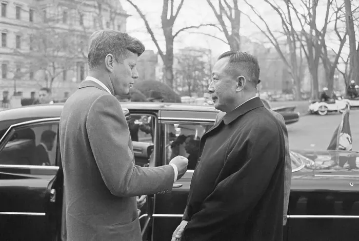 Framed Print : John Kennedy Saying Goodbye to King Savang Vatthana Framed Print : John Kennedy Saying Goodbye to King Savang Vatthana