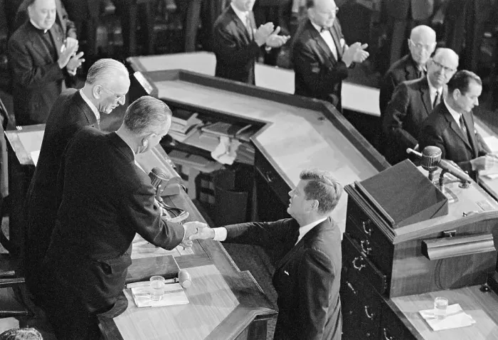 Framed Print : John Kennedy Shaking Hands Framed Print : John Kennedy Shaking Hands