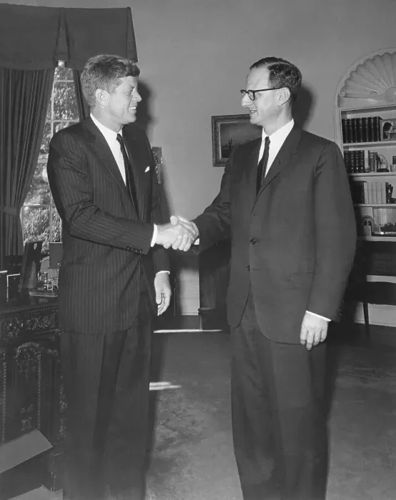 Framed Print : John Kennedy Shaking Hands with Morgenthau Framed Print : John Kennedy Shaking Hands with Morgenthau