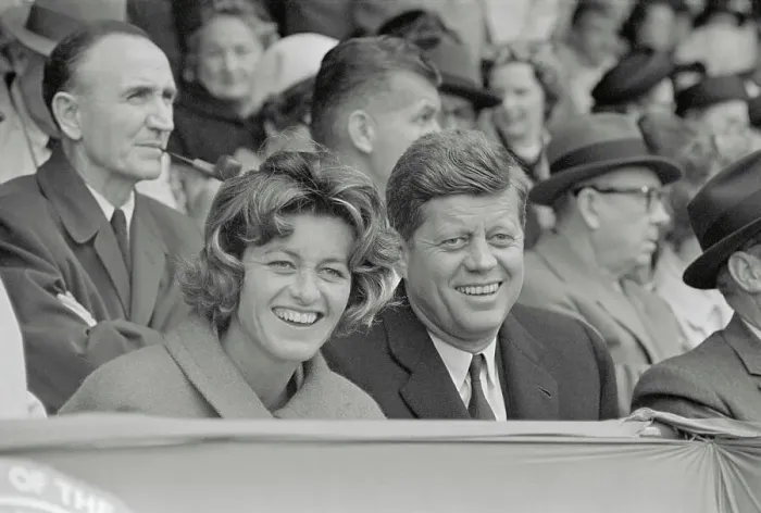 Framed Print : John Kennedy and His Sister at Baseball Game