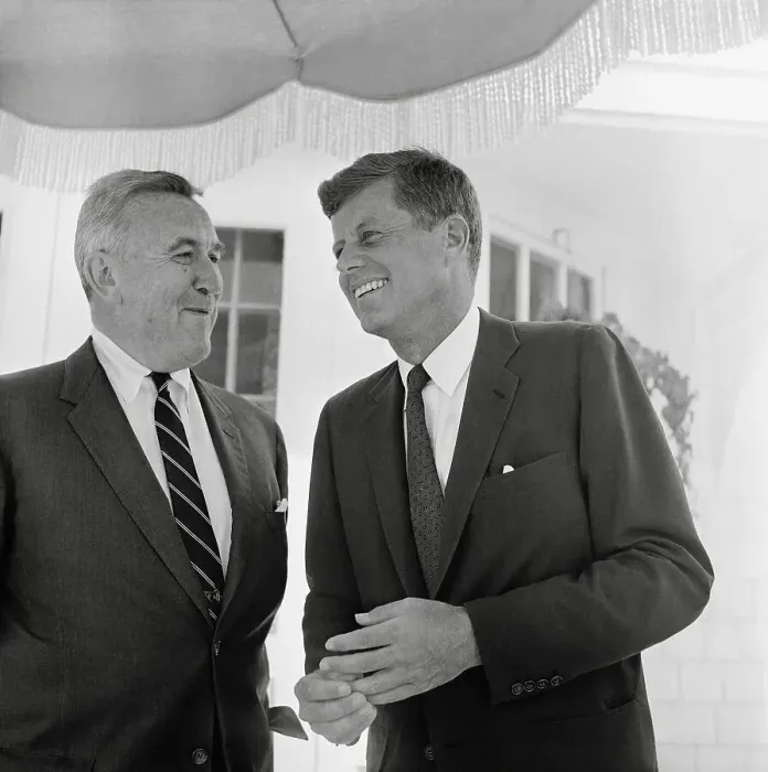 Framed Print : John Kennedy Smiling with Chester Bowles Framed Print : John Kennedy Smiling with Chester Bowles