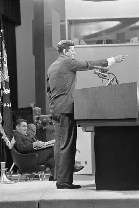 Framed Print : John Kennedy Speaking at Conference Framed Print : John Kennedy Speaking at Conference