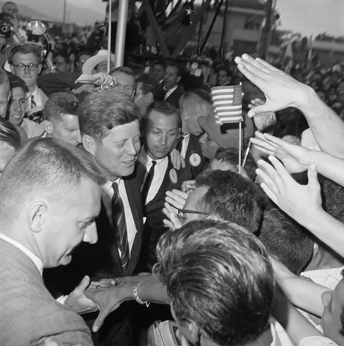 Framed Print : John Kennedy Taking a Tour Framed Print : John Kennedy Taking a Tour