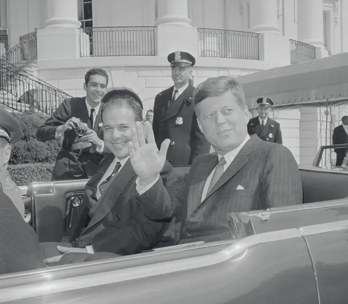 Framed Print : John Kennedy Waving