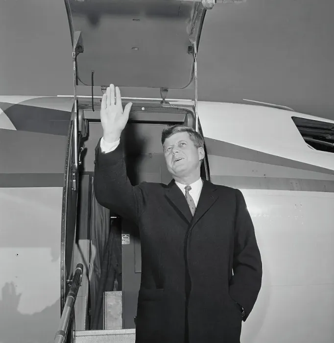 Framed Print : John Kennedy Waving to People Framed Print : John Kennedy Waving to People