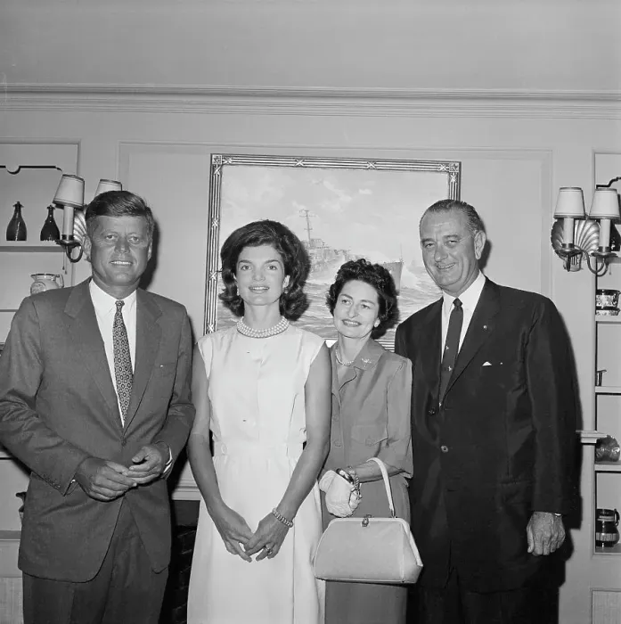 Framed Print : John Kennedy with Wife and Others Framed Print : John Kennedy with Wife and Others