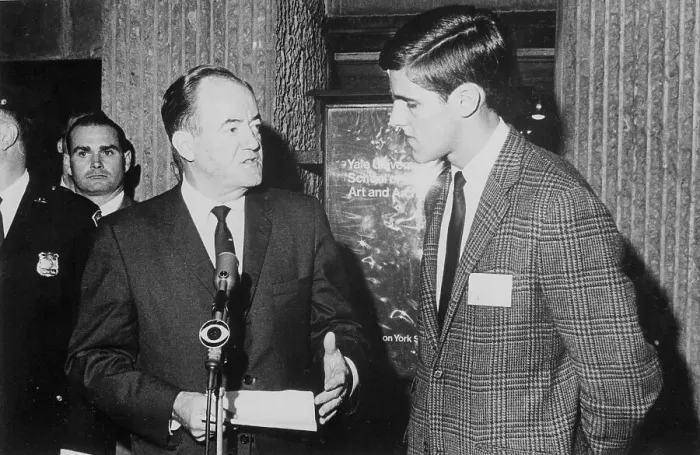 Framed Print : John Kerry with Vice President Hubert Humphrey Framed Print : John Kerry with Vice President Hubert Humphrey