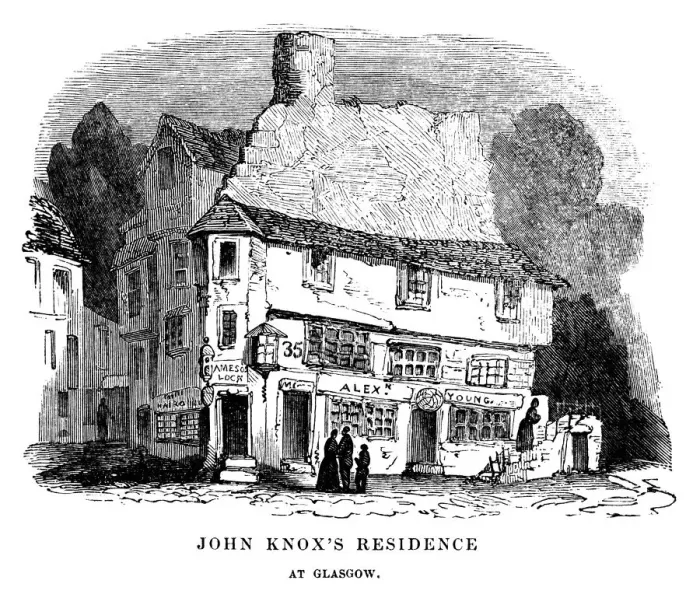 Framed Print : John Knoxs residence, Glasgow (1840 engraving) Framed Print : John Knoxs residence, Glasgow (1840 engraving)