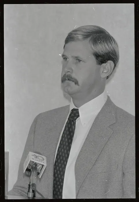 Framed Print : John Kolius at News Conference Framed Print : John Kolius at News Conference