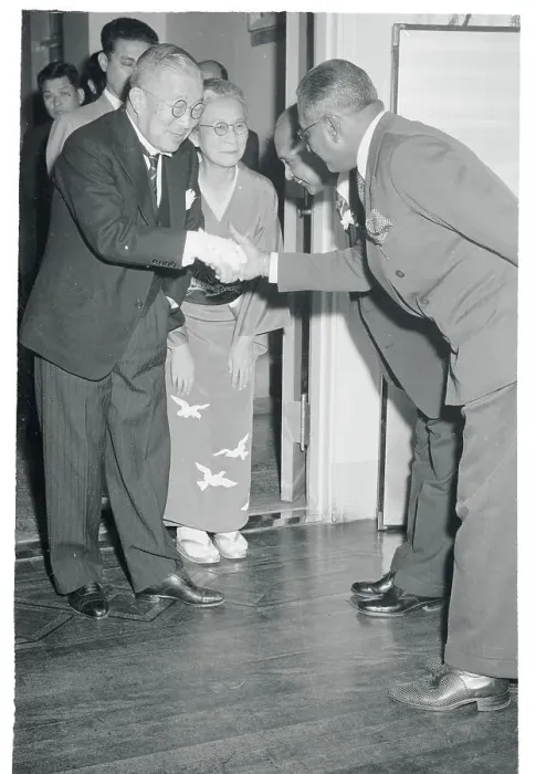 Framed Print : John Kotelawala Shaking Hands with Ichiro Hatoyama Framed Print : John Kotelawala Shaking Hands with Ichiro Hatoyama
