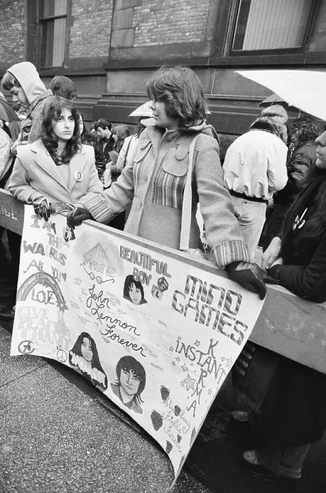 Framed Print : John Lennon Fans Holding Vigil Framed Print : John Lennon Fans Holding Vigil