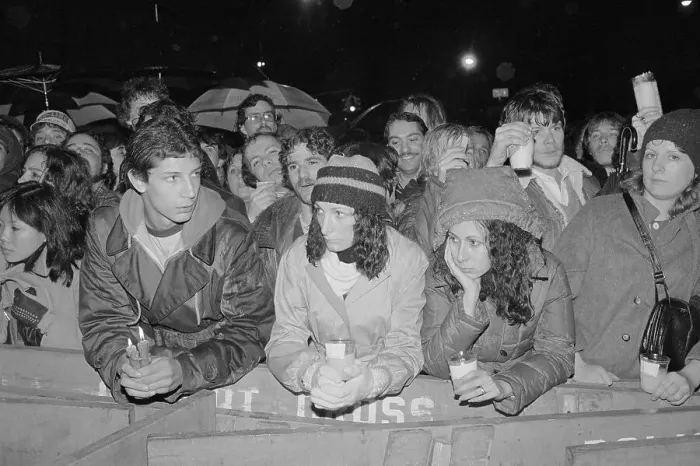 Framed Print : John Lennon Fans Holding Vigil Framed Print : John Lennon Fans Holding Vigil