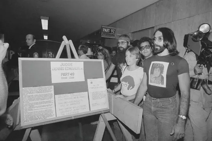 Framed Print : John Lennon Fans Outside Courtroom Framed Print : John Lennon Fans Outside Courtroom