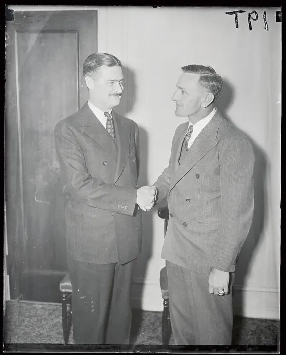 Framed Print : John M. F. Gorman Shaking Hands with Casey Stengel Framed Print : John M. F. Gorman Shaking Hands with Casey Stengel