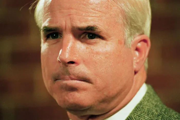 Framed Print : John McCain During Press Conference