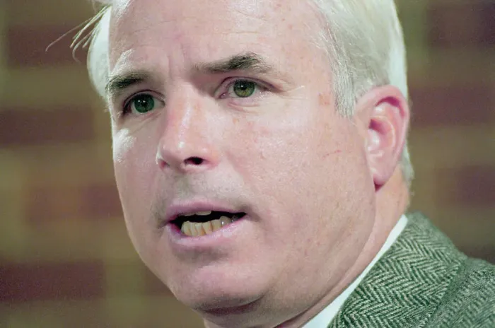 Framed Print : John McCain During Press Conference