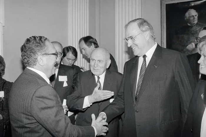 Framed Print : John McCloy Introducing Helmut Kohl to Henry Kissinger Framed Print : John McCloy Introducing Helmut Kohl to Henry Kissinger