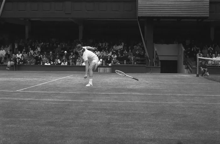 Framed Print : John McEnroe dropping racket during match Framed Print : John McEnroe dropping racket during match