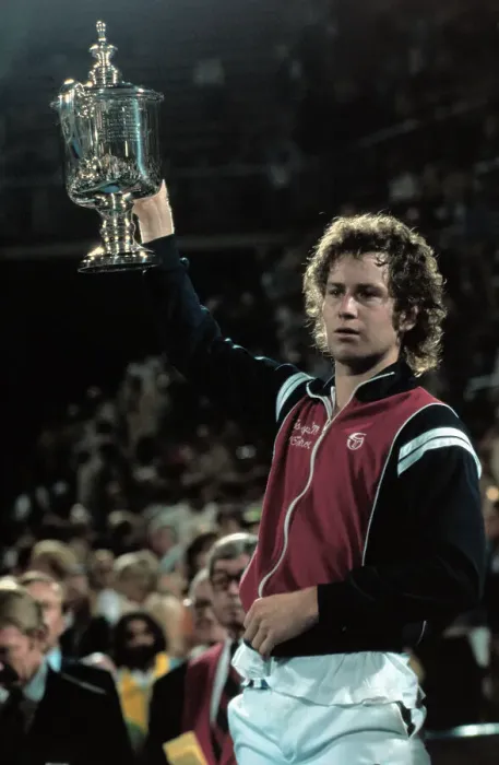 Framed Print : John McEnroe Holding Trophy Framed Print : John McEnroe Holding Trophy