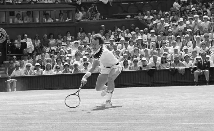 Framed Print : John McEnroe Swinging Racket Framed Print : John McEnroe Swinging Racket