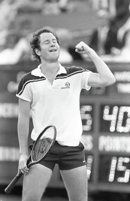 Framed Print : John McEnroe Takes Wimbledon Win Framed Print : John McEnroe Takes Wimbledon Win