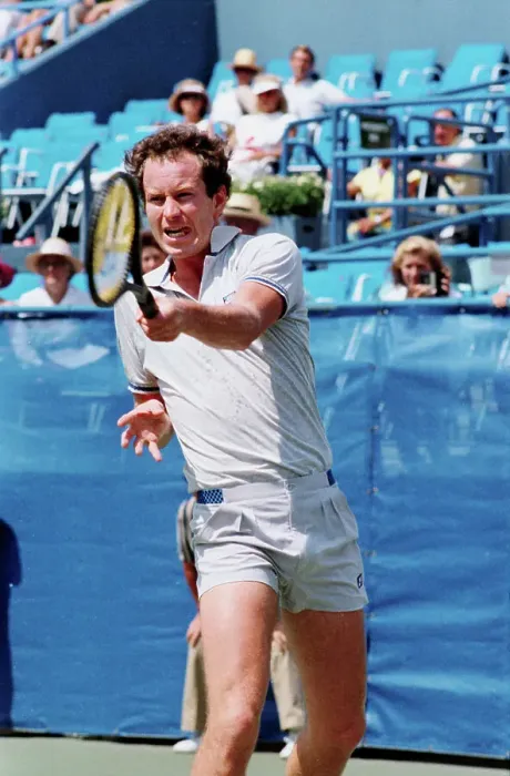 Framed Print : John McEnroe in Tennis Action