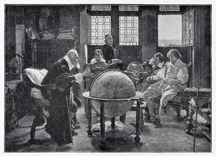 Framed Print : John Milton meeting with Galileo Galilei 1638 Framed Print : John Milton meeting with Galileo Galilei 1638